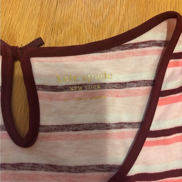 KATE SPADE Pink Stripe Tank Small With Ruffles And Bow On Back - Picture 3 of 4